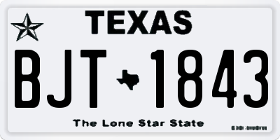 TX license plate BJT1843