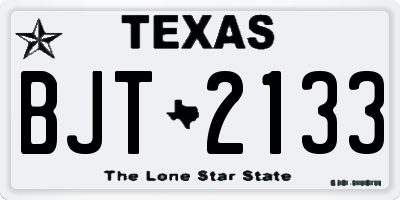 TX license plate BJT2133
