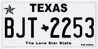 TX license plate BJT2253