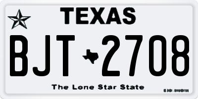 TX license plate BJT2708