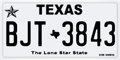 TX license plate BJT3843