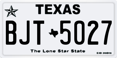TX license plate BJT5027