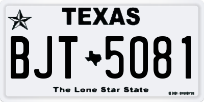 TX license plate BJT5081
