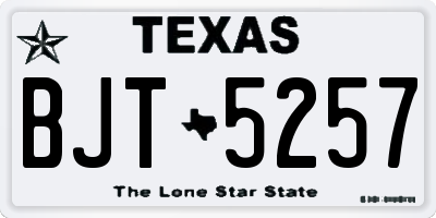TX license plate BJT5257