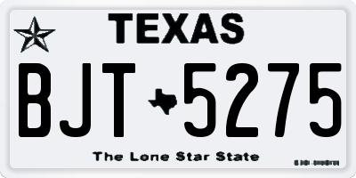 TX license plate BJT5275