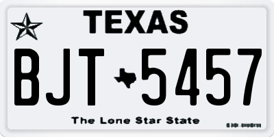 TX license plate BJT5457