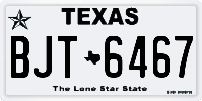 TX license plate BJT6467