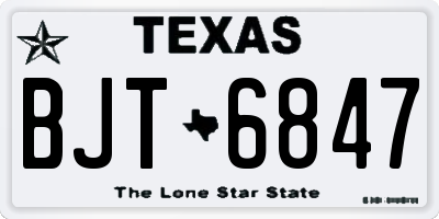 TX license plate BJT6847