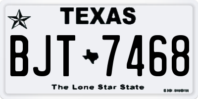 TX license plate BJT7468