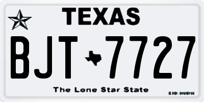 TX license plate BJT7727