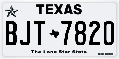 TX license plate BJT7820