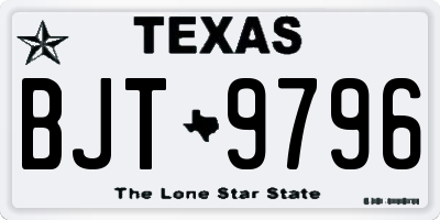 TX license plate BJT9796