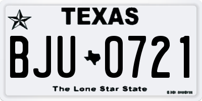 TX license plate BJU0721