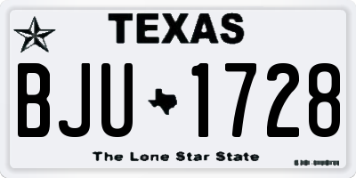 TX license plate BJU1728