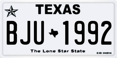 TX license plate BJU1992