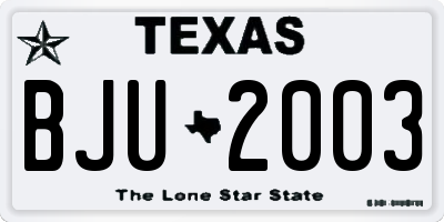 TX license plate BJU2003