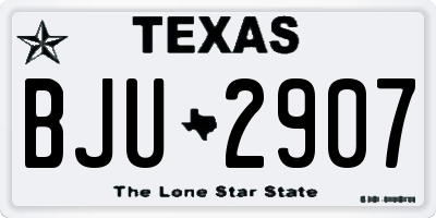TX license plate BJU2907