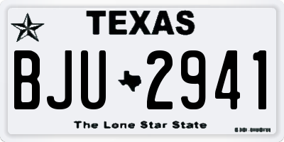 TX license plate BJU2941