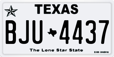TX license plate BJU4437