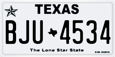 TX license plate BJU4534
