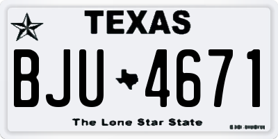 TX license plate BJU4671