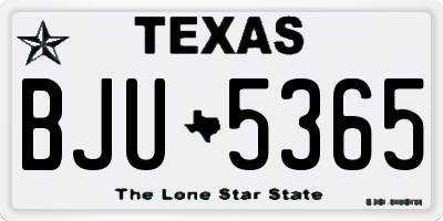 TX license plate BJU5365