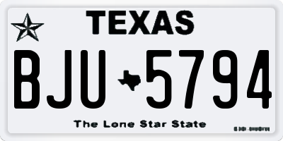 TX license plate BJU5794