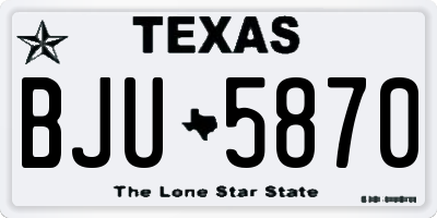 TX license plate BJU5870