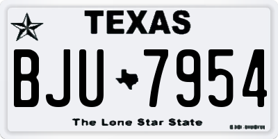 TX license plate BJU7954