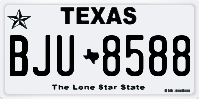 TX license plate BJU8588