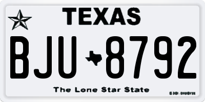 TX license plate BJU8792