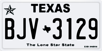 TX license plate BJV3129