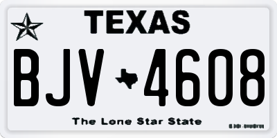 TX license plate BJV4608