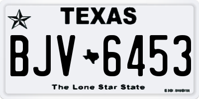 TX license plate BJV6453