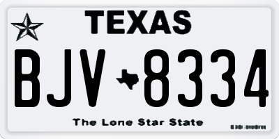 TX license plate BJV8334