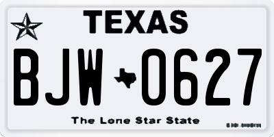 TX license plate BJW0627