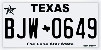 TX license plate BJW0649
