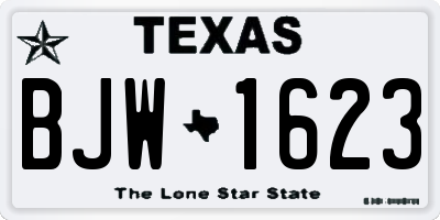 TX license plate BJW1623