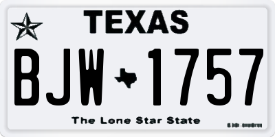 TX license plate BJW1757