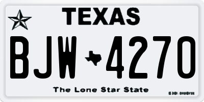 TX license plate BJW4270