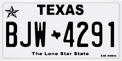 TX license plate BJW4291