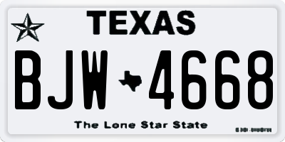 TX license plate BJW4668