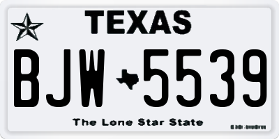 TX license plate BJW5539