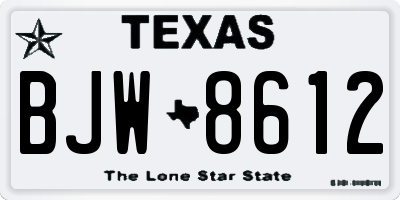 TX license plate BJW8612