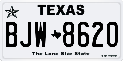 TX license plate BJW8620