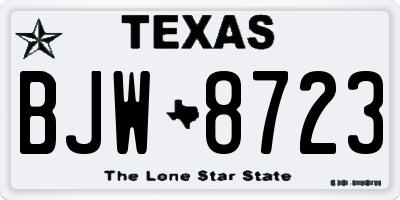 TX license plate BJW8723