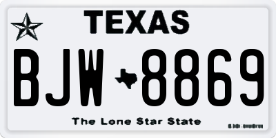 TX license plate BJW8869