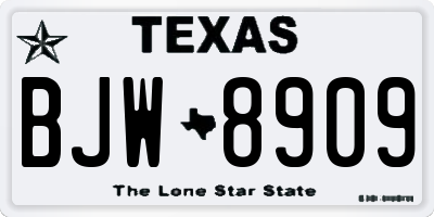 TX license plate BJW8909
