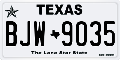 TX license plate BJW9035