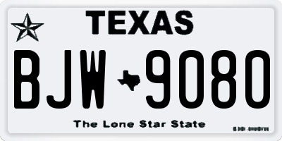 TX license plate BJW9080